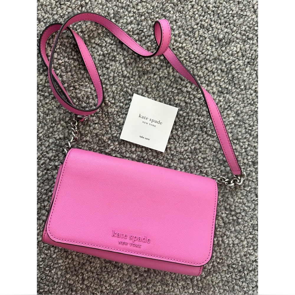Kate Spade Cameron Small Flap Crossbody Bright Peony NWOT 🩷